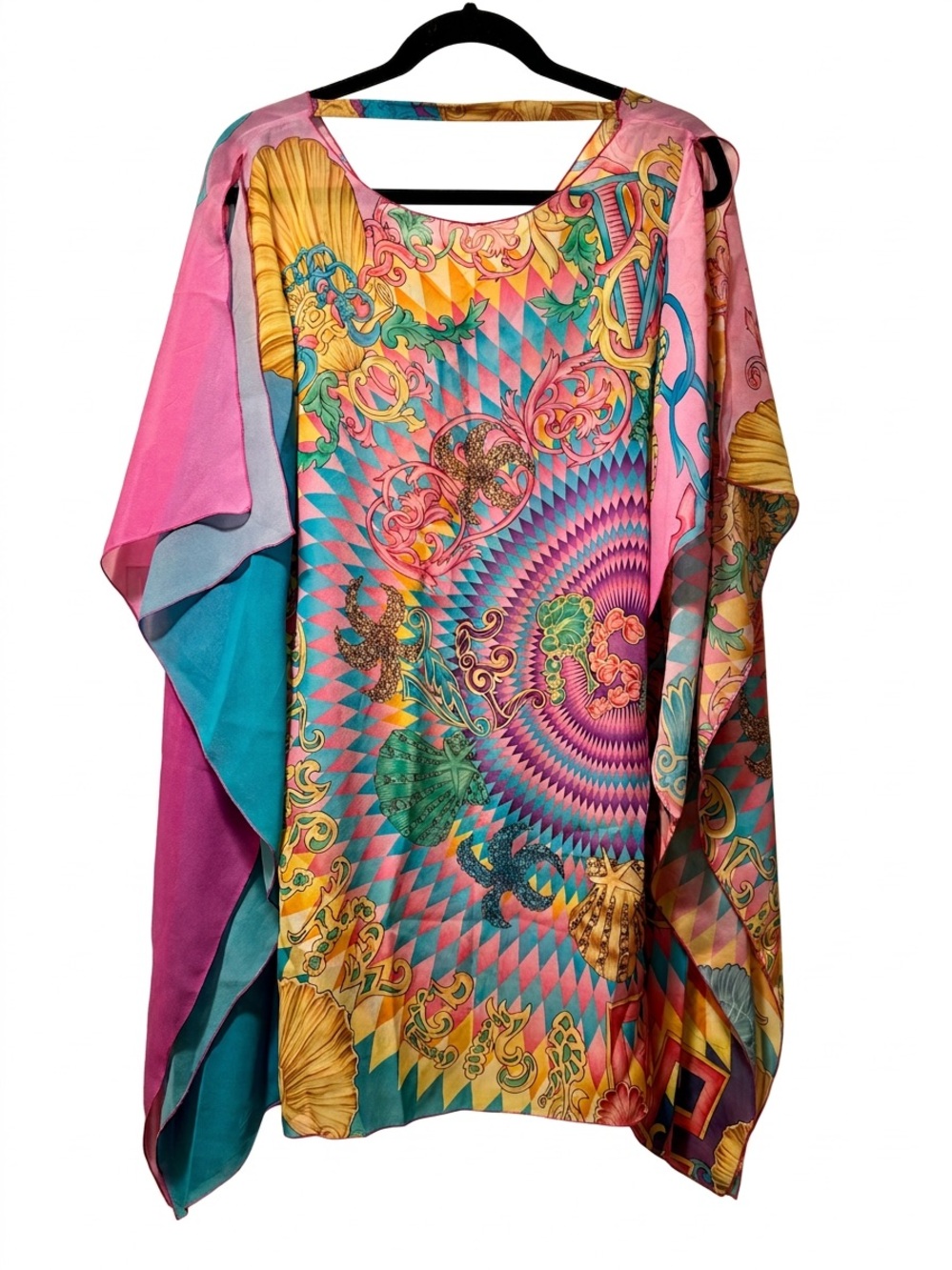 Versace Multicolor Pink Teal Gold Beach Cover-Up NWT 💯AUTHENTIC!